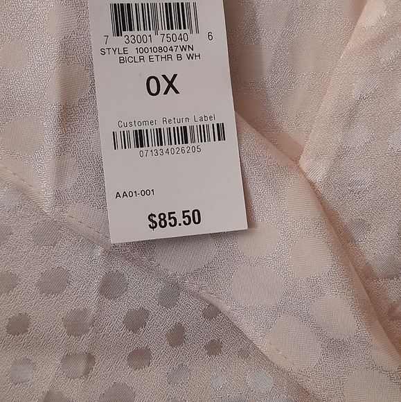 ALFANI Womens Ivory Printed Long Sleeve V Neck Blouse - Picture 6 of 7